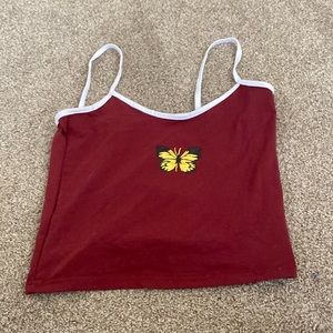 Butterfly maroon Cropped top